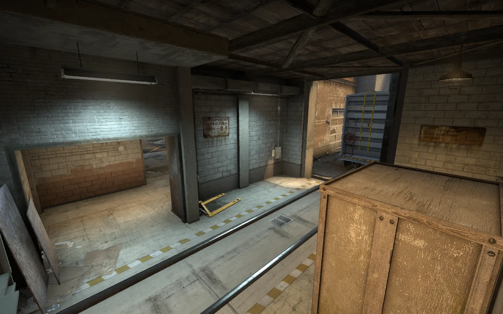 Train as seen from Connector from T spawn in CS:GO. 
